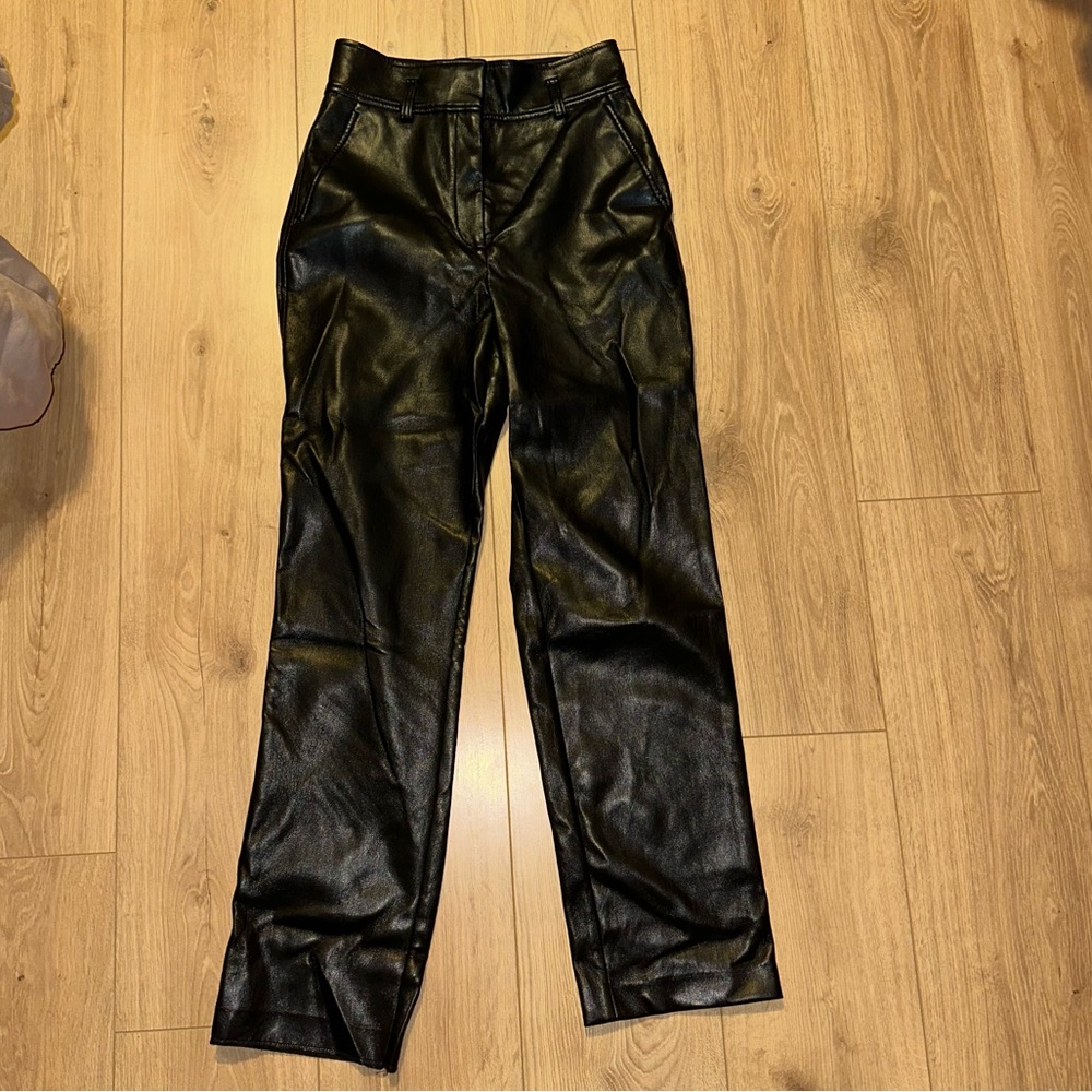Babaton Black Leather Pants Babaton Pants Aritzia